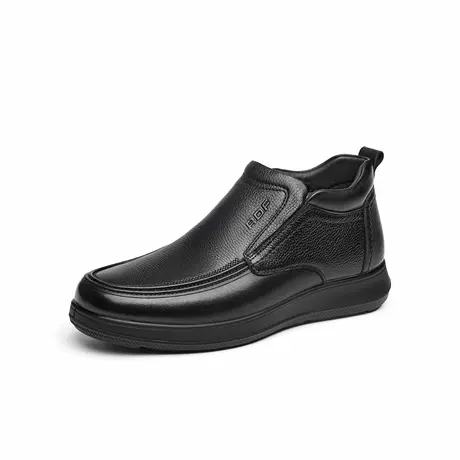 红蜻蜓男士皮鞋冬季新款加绒男鞋真皮保暖高帮鞋子中老年人爸爸鞋商品大图