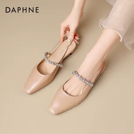 达芙妮包头凉鞋女2026新款春夏季法式玛丽珍单鞋凉拖鞋裸色小皮鞋图片