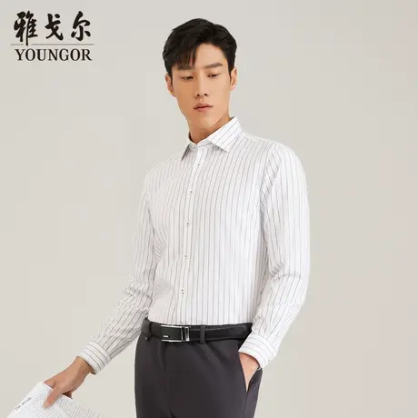 【条纹DP牛津纺】雅戈尔春秋新款商务休闲纯棉免烫长袖衬衫男商品大图