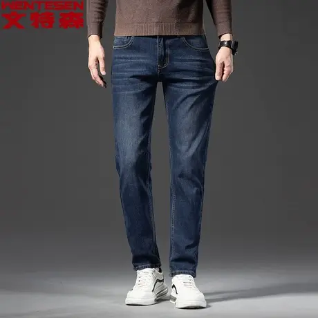 秋季新款直筒牛仔裤男款青年潮牌时尚男裤韩版潮流男士修身长裤子商品大图