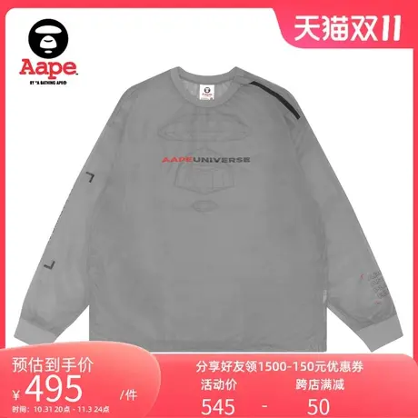 Aape男装春夏3D感猿颜撞色字母印花长袖T恤0497XAE图片