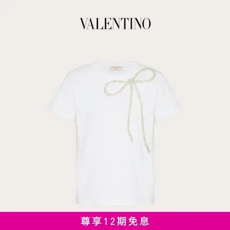 【24期免息】华伦天奴VALENTINO女士刺绣棉质T恤商品大图