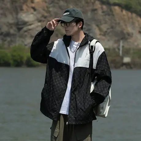 情侣防晒衣短款外套夏季遮阳防晒情侣皮肤衣轻薄潮流休闲防晒服男商品大图