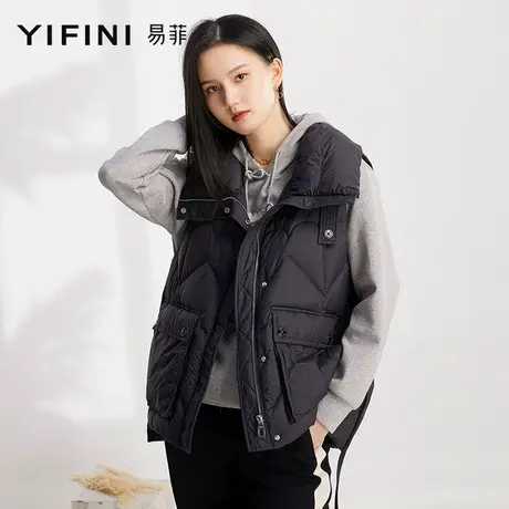 Yifini/易菲春秋新款羽绒服马夹立领多色时尚马甲背心女薄款商品大图