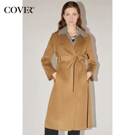 COVER冬季直筒纯羊毛毛呢外套商品大图