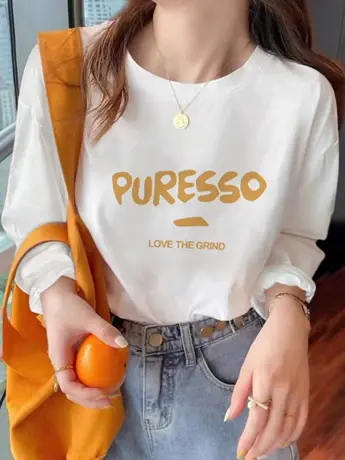 春秋装仿棉长袖t恤女2023新款美式复古时尚洋气内搭打底衫上衣服商品大图