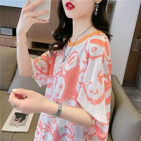 小众设计感短袖t恤女夏季韩版宽松大码薄款冰丝休闲运动跑步上衣图片