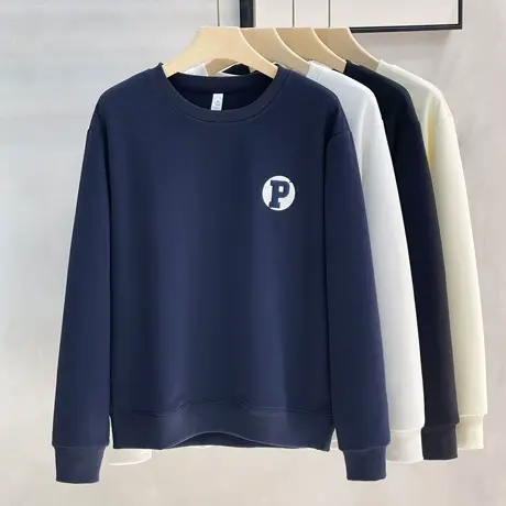 秋季宽松卫衣男2023新款潮牌男士休闲圆领长袖T恤刺绣上衣男款商品大图