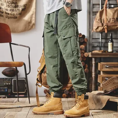 Modi Nick/摩帝尼克男士百搭纯色工装裤宽松潮牌运动休闲裤薄款商品大图