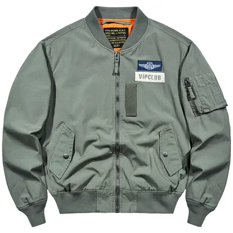 VIP新款ma1飞行员夹克男纯棉工装外套春秋美式复古宽松棒球服潮流商品大图
