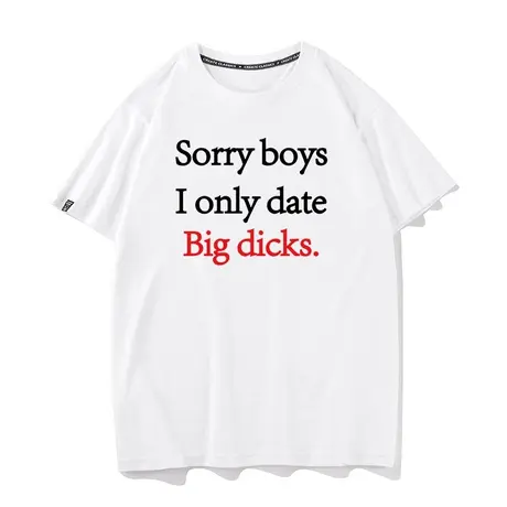 秀洛sorry恶趣味的英文字母衣服纯棉圆领半袖t恤男夏季新款体恤衫图片