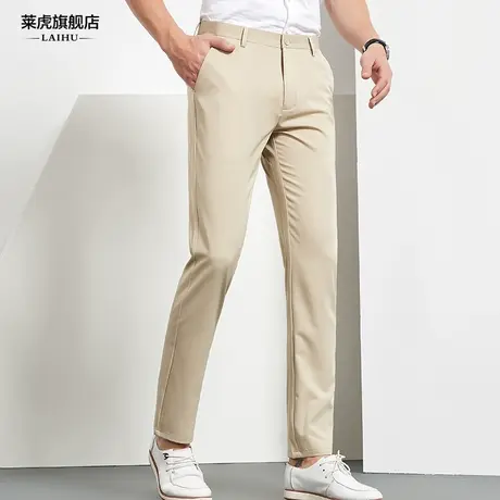韩版休闲裤男修身春夏新款潮流商务直筒长裤男士青年弹力薄款裤子商品大图