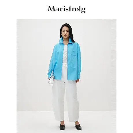 【商场同款】玛丝菲尔2024春季新款优雅气质薄款衬衫拉链外套女图片