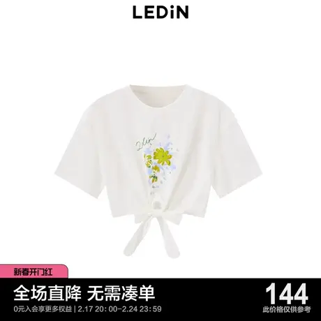 【汗水拜拜】乐町宽松系带短T恤23年夏季卡通短袖C2DAD2302图片