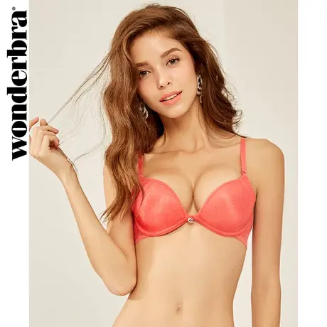 wonderbra少女华丽深粉色文胸女士内衣精油水袋胸罩聚拢性感蕾丝商品大图