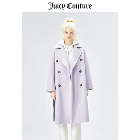 Juicy Couture橘滋春季新款中长款小香风双面毛呢外套大衣女小众商品大图