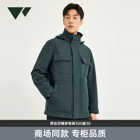 七匹狼时尚男装软壳一手长猎装夹克2023秋季外套商务通勤潮流帅气商品大图