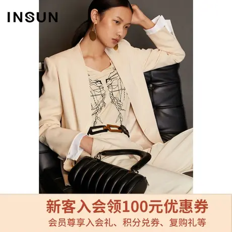 恩裳春秋季设计师联名款都市摩登商务通勤OL纯棉衬衫上衣女商品大图