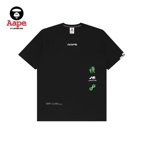 Aape男装春夏字母印花迷彩猿颜印花短袖T恤0698XXG商品大图