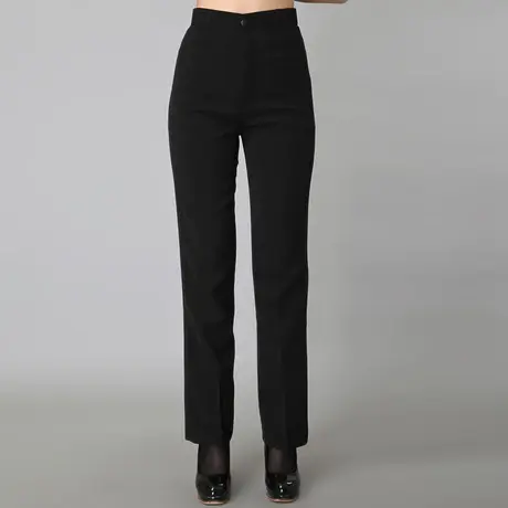 酒店职业工作制服女茶楼餐厅工装饭店宾馆服务员黑色直筒西装裤子图片