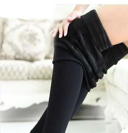 胖mm秋冬加绒踩脚打底裤女外穿一体保暖内穿棉裤袜加厚大码200斤商品大图