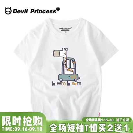 韩国ulzzang卡通原宿小鹿短袖t恤女学生宽松BF风百搭闺蜜半袖体恤商品大图