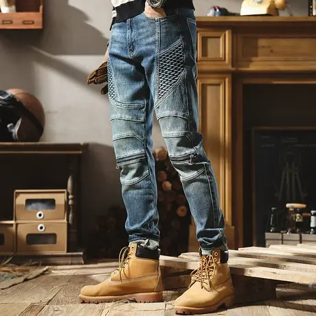 弹力品质牛仔裤男冬季加厚宽松休闲裤男士冬季潮牌保暖长裤牛仔裤商品大图