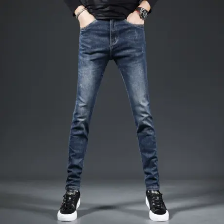 高档男士牛仔裤秋季2023新款爆款修身小脚裤潮流百搭男士裤子春秋商品大图