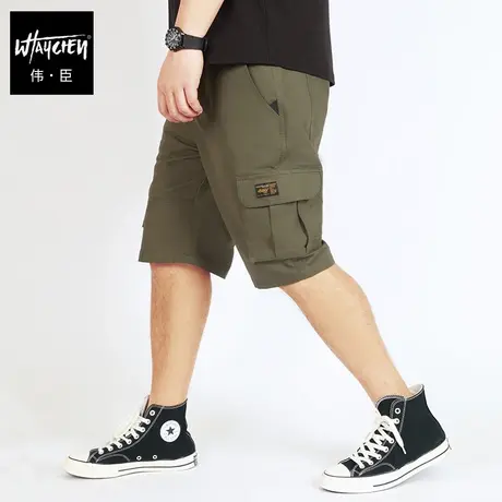伟臣潮流大码男士夏装休闲短裤胖人工装多袋裤肥佬宽松机能五分裤商品大图
