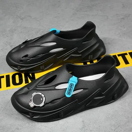 雨鞋男款夏季雨凉鞋青少年钓鱼水鞋防滑厨房工作胶鞋户外防水鞋男商品大图
