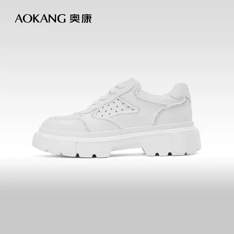 【运动皮鞋】奥康男女鞋情侣款2024春秋新款透气真皮舒适休闲皮鞋商品大图