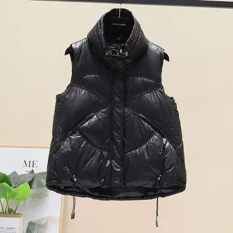 羽绒棉马甲女2023年春秋新款短款韩版显瘦坎肩宽松休闲立领马夹潮商品大图