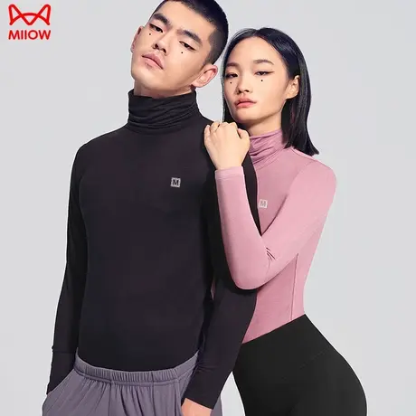 【恩佳专享】MIIOW/猫人长袖轻燃衣舒暖高领修身女上衣保暖图片