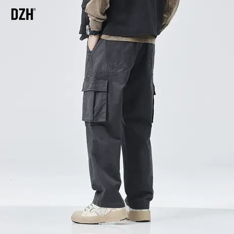 男生纯棉裤子男款秋季美式高街2023新款休闲工装裤直筒宽松阔腿裤商品大图