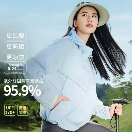 NOB真维斯冰丝宽松撞色防晒衣女2025新款夏季轻薄户外凉感防晒服图片