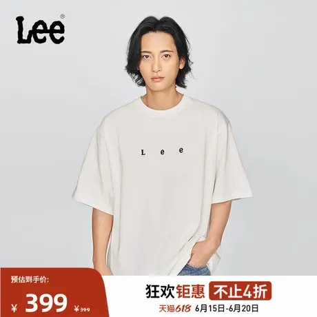 Lee商场同款25早秋新品宽松版圆领印花小Logo设计男短袖T恤休闲商品大图