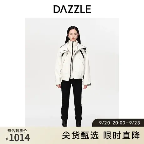 DAZZLE地素奥莱秋黑色百搭显瘦修身弹力混羊绒小脚牛仔裤女商品大图