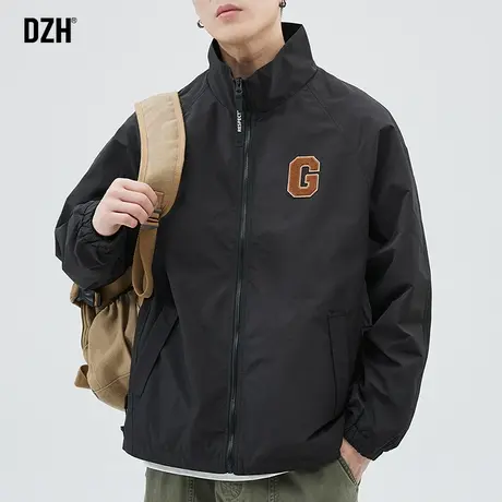 男士黑色工装夹克外套男潮流百搭2023新款秋季男款冲锋衣潮牌男装商品大图
