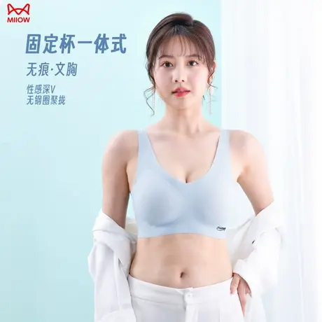 猫人聚拢内衣女士大胸显小收副乳防下垂文胸无痕软支撑无钢圈胸罩商品大图