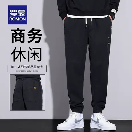 罗蒙运动休闲裤男士2025新款秋季潮流百搭松紧腰宽松束脚裤男N1Z商品大图