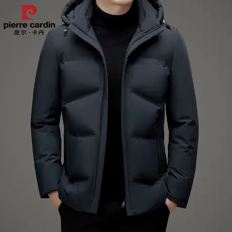 皮尔卡丹羽绒服男装冬季新款短款保暖爸爸装防寒连帽商务休闲外套商品大图
