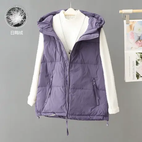 白鸭羽绒棉马甲坎肩女秋冬新款韩版宽松网红爆款马夹外穿背心外套图片