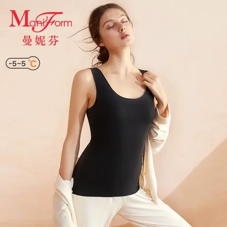 【舒暖】曼妮芬女圆领无袖无痕内搭暖衣背心秋衣内衣打底肌衣-ZB商品大图