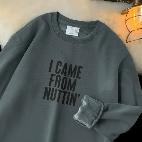 320g重磅卫衣男生秋冬款加绒加厚长袖t恤圆领无帽上衣服潮牌潮流商品大图