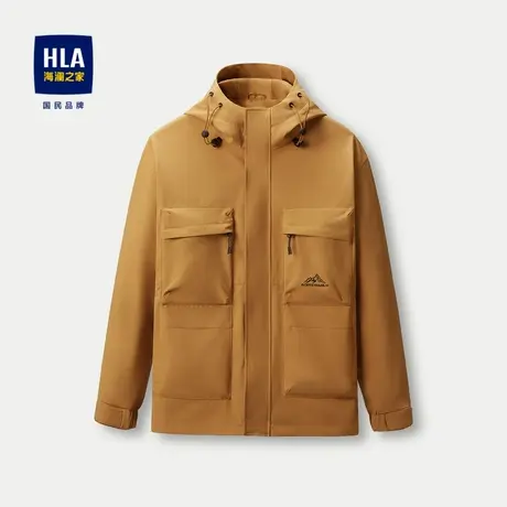 HLA/海澜之家连帽夹克2023秋季胸前口袋工装风休闲外套男商品大图