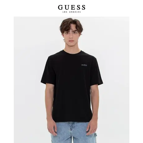 GUESS男韩国进口时尚织带胶印字母短袖圆领T恤-MN2K2494商品大图
