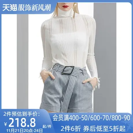 气质简约高领套头长袖毛衣女秋2022新款时尚修身显瘦外穿毛织上衣图片