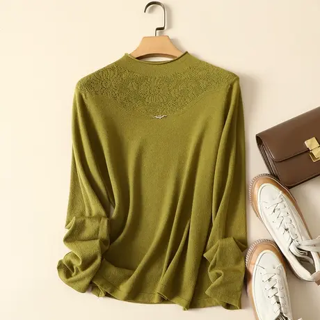 清仓！半高领毛衣套头打底衫女秋冬新款内搭宽松百搭洋气针织衫女商品大图