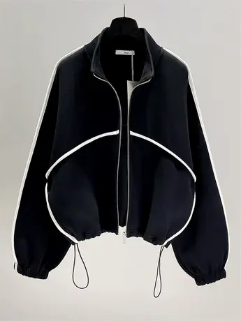 卫衣女春秋薄款2021新款韩版ins潮开衫短外套宽松短款设计感上衣图片