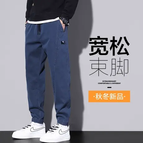秋冬季日系港风工装休闲裤男士束脚2024新款束腿裤男裤子男款冬天商品大图